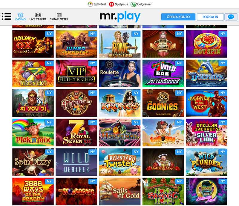 mr play casino spelutbud